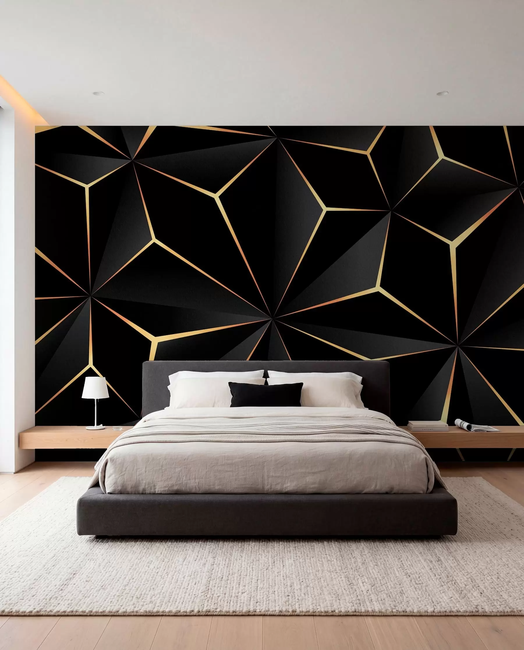 wall murals Crne i zlatne plohe u72104