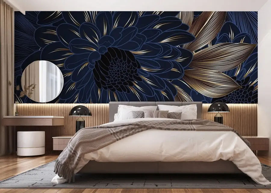 wall murals Цвеће и оставља цхризантемум u72140