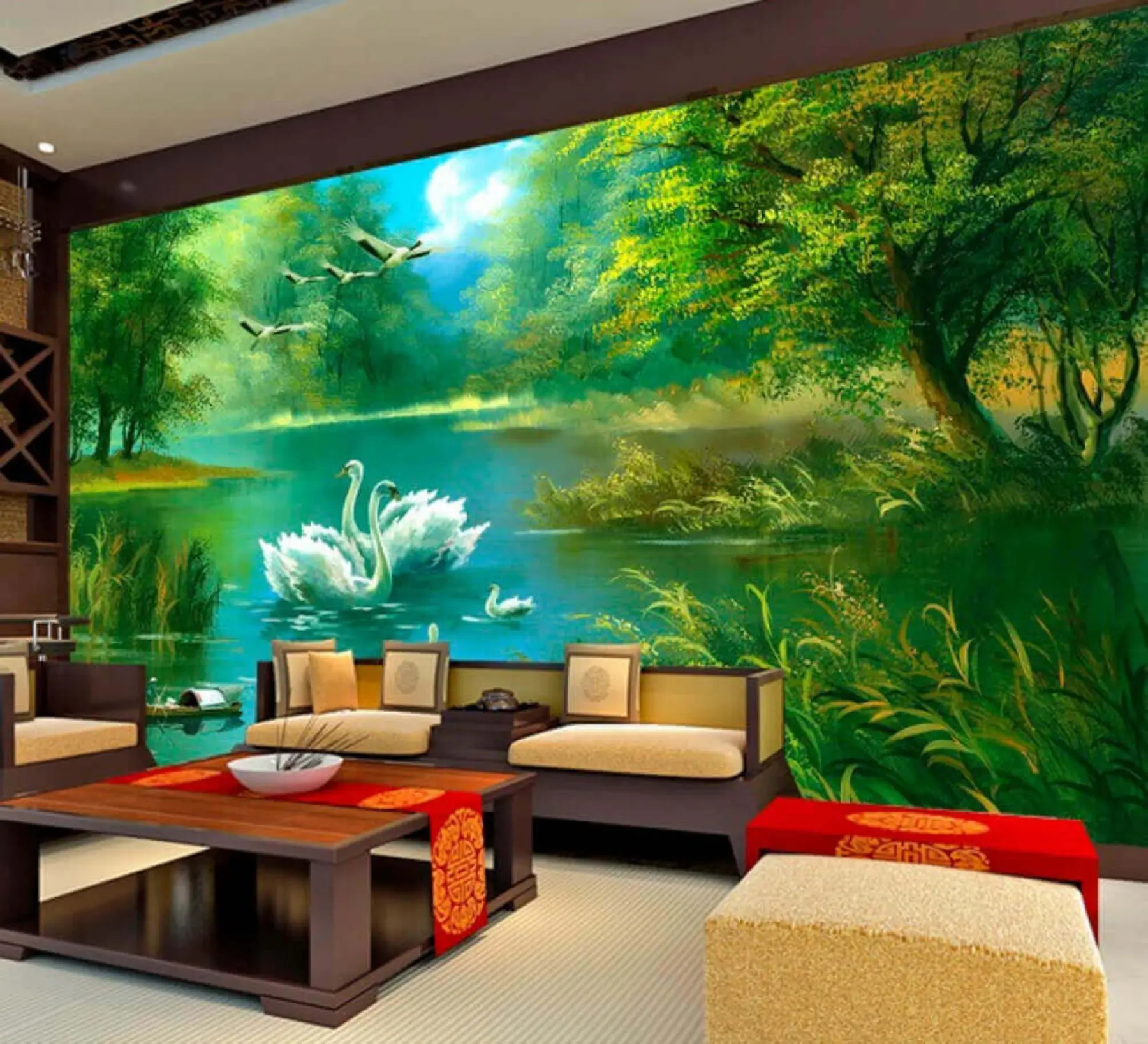 wall murals Џиновски лабудови на језеру u16105