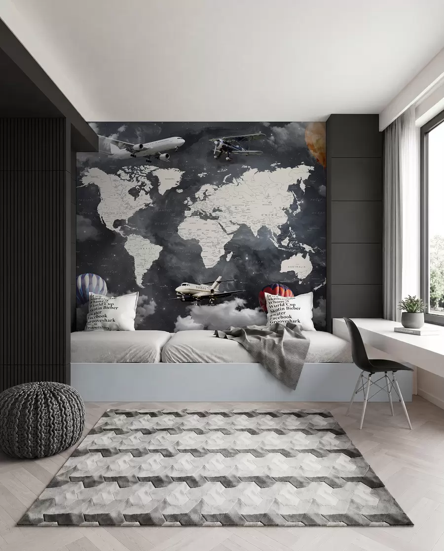 wall murals Карта и авиони u72597