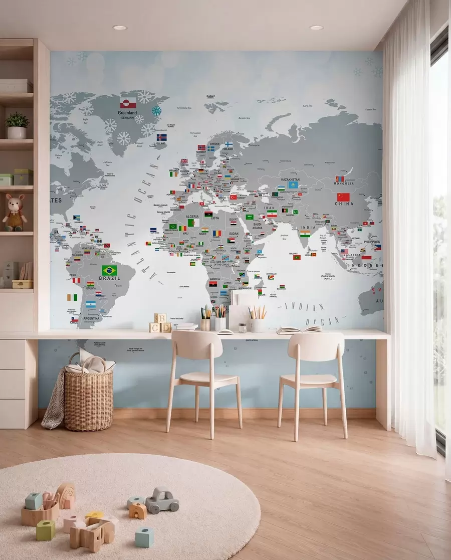 wall murals Atlas svetskih zastava u72599