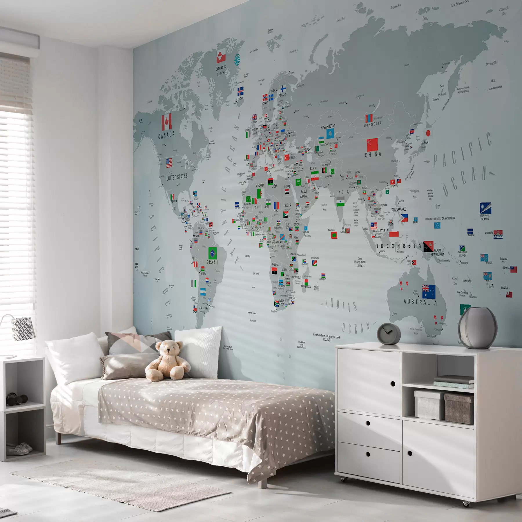 wall murals Светска карта са заставама u72599