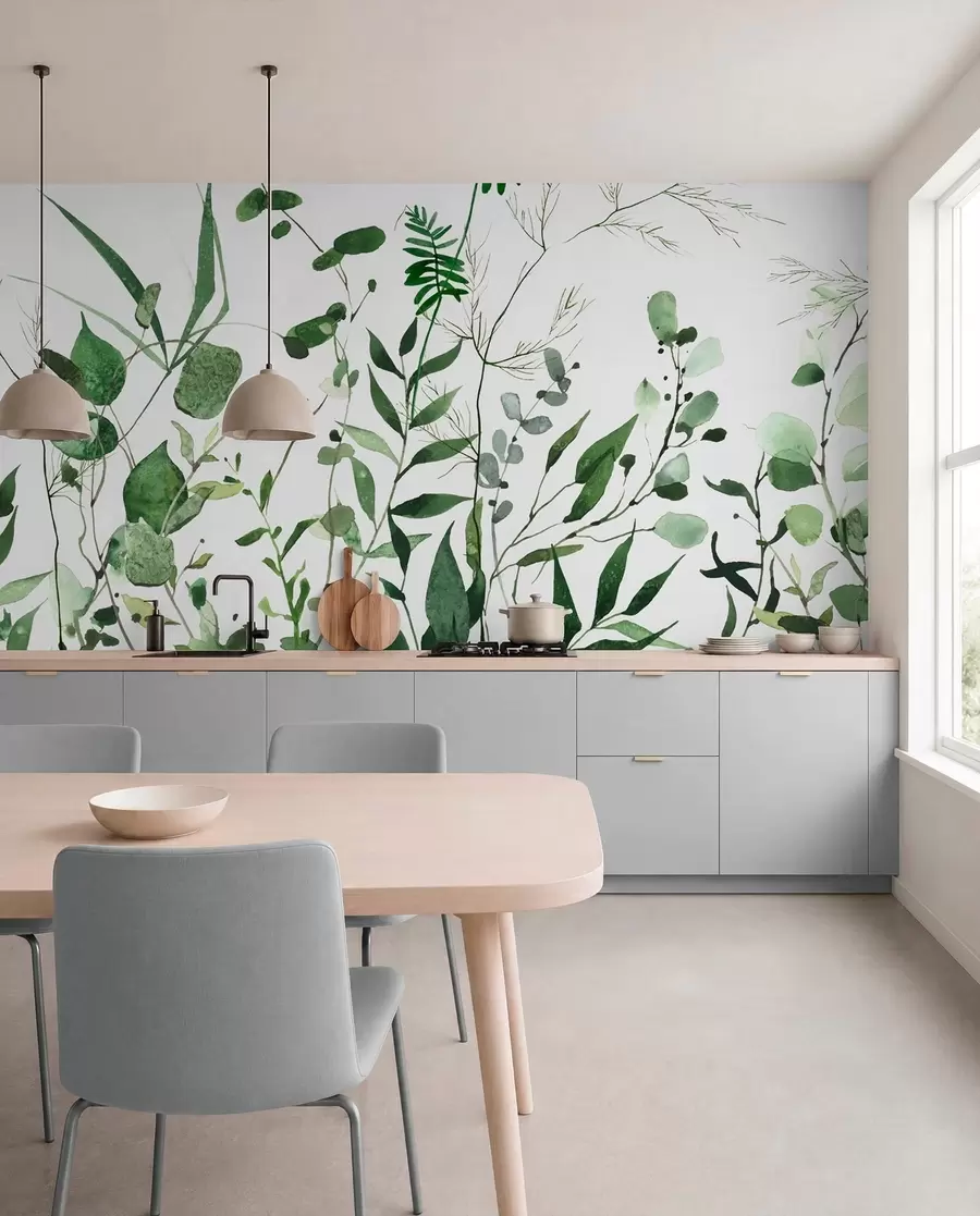 wall murals Зелене дивље гране u72395