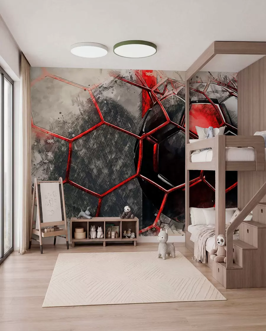 wall murals Fudbal u crvenom pokretu u72803