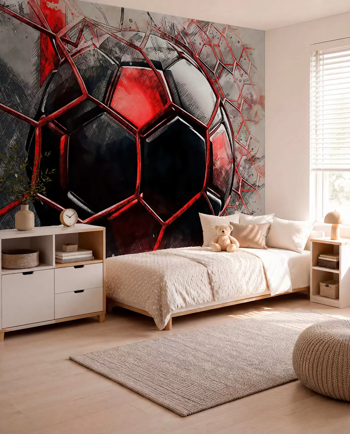 wall murals Fudbal u crvenom pokretu u72803