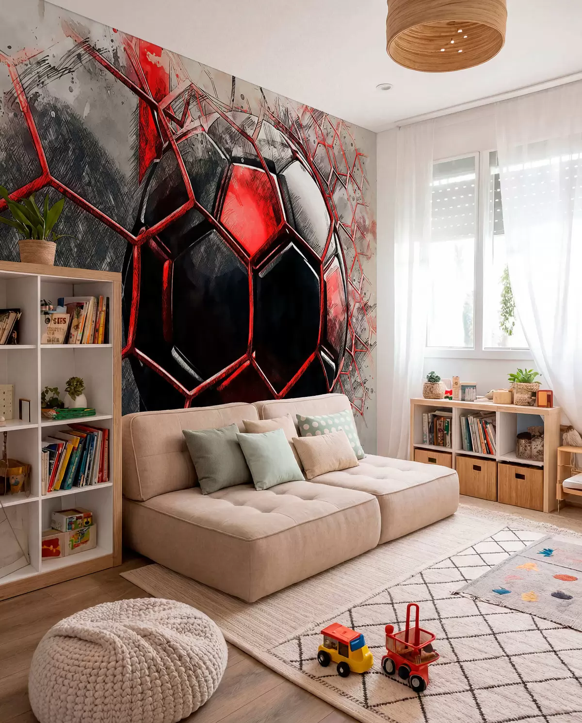 wall murals Fudbal u crvenom pokretu u72803