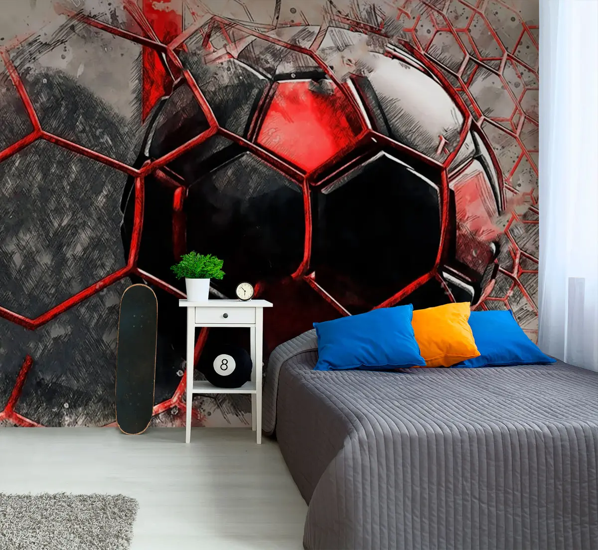 wall murals Fudbal u crvenom pokretu u72803