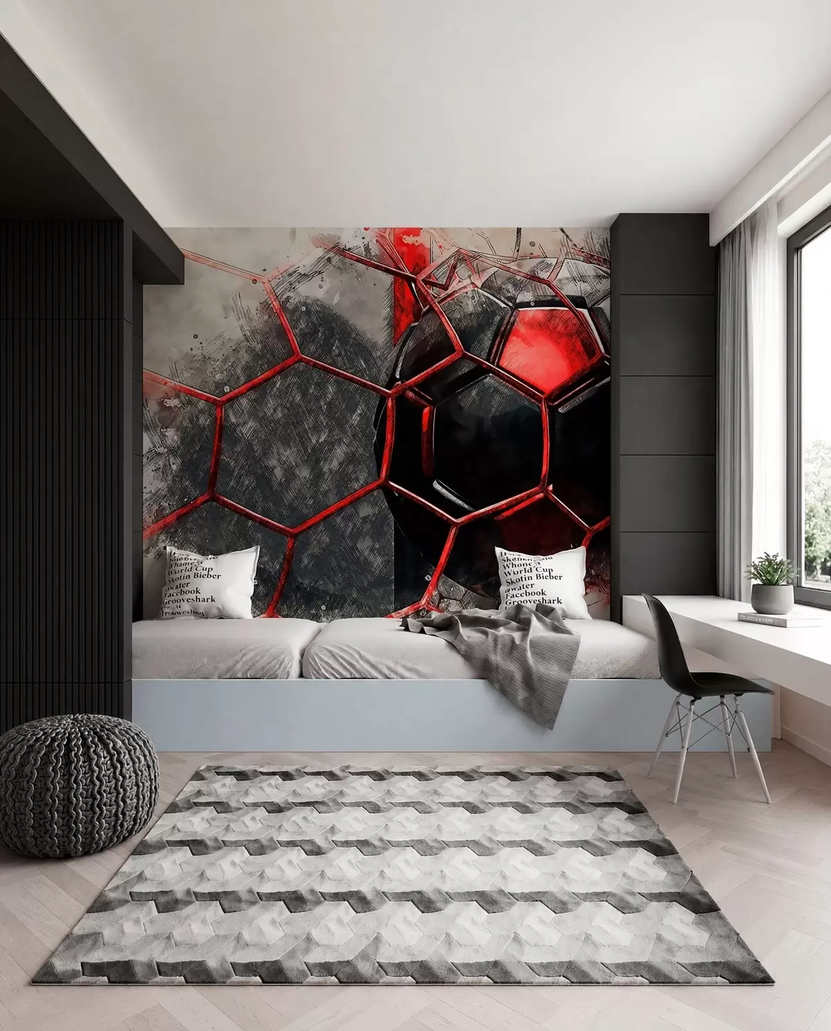 wall murals Fudbal u crvenom pokretu u72803