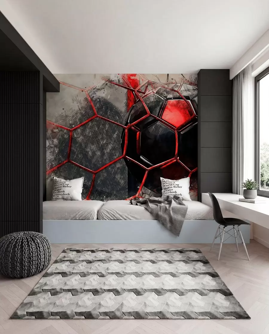 wall murals Fudbal u crvenom pokretu u72803