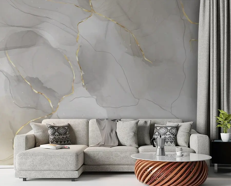 wall murals Мермерна акварелна позадина са линијама u80088