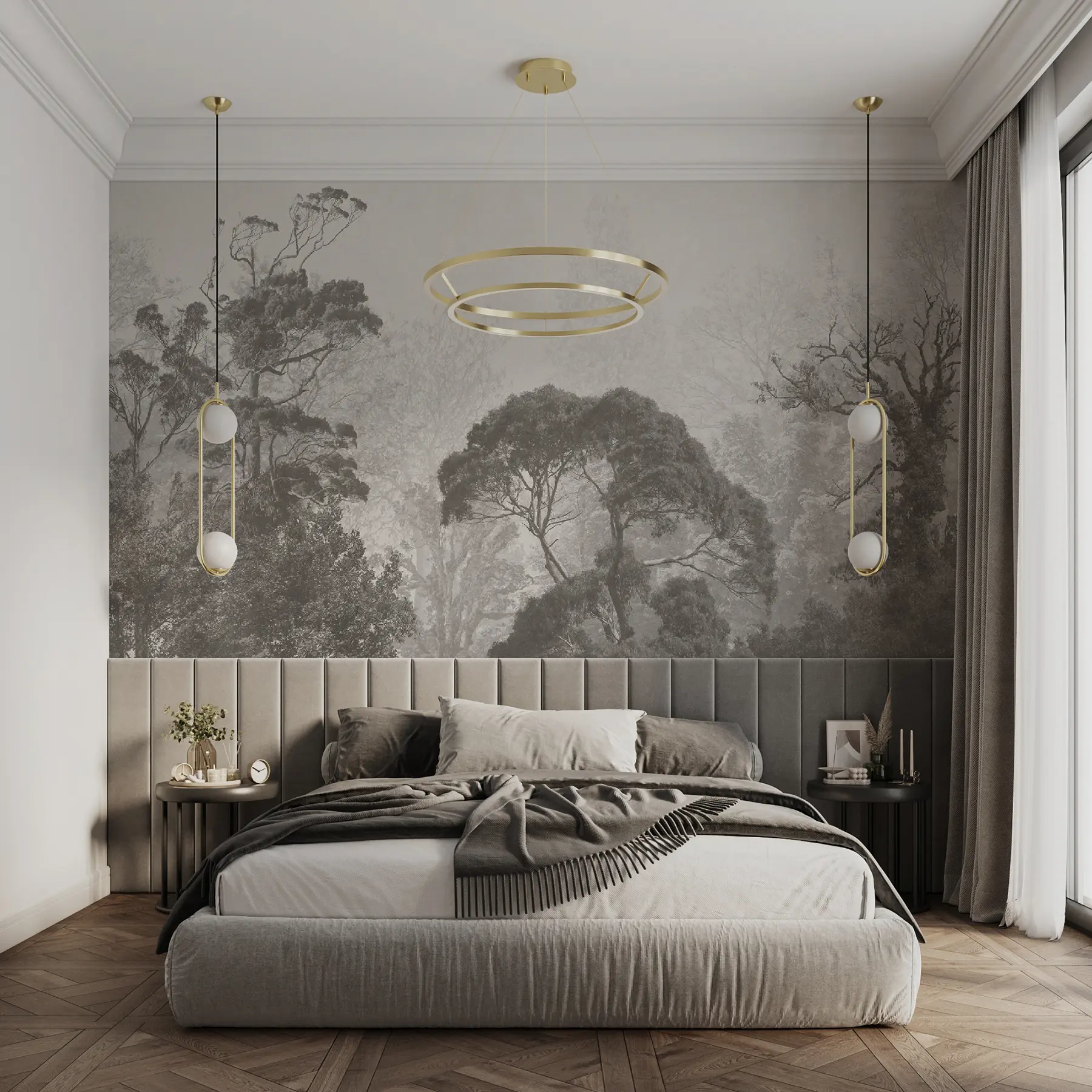 wall murals Дрвеће на позадини грунге u79824