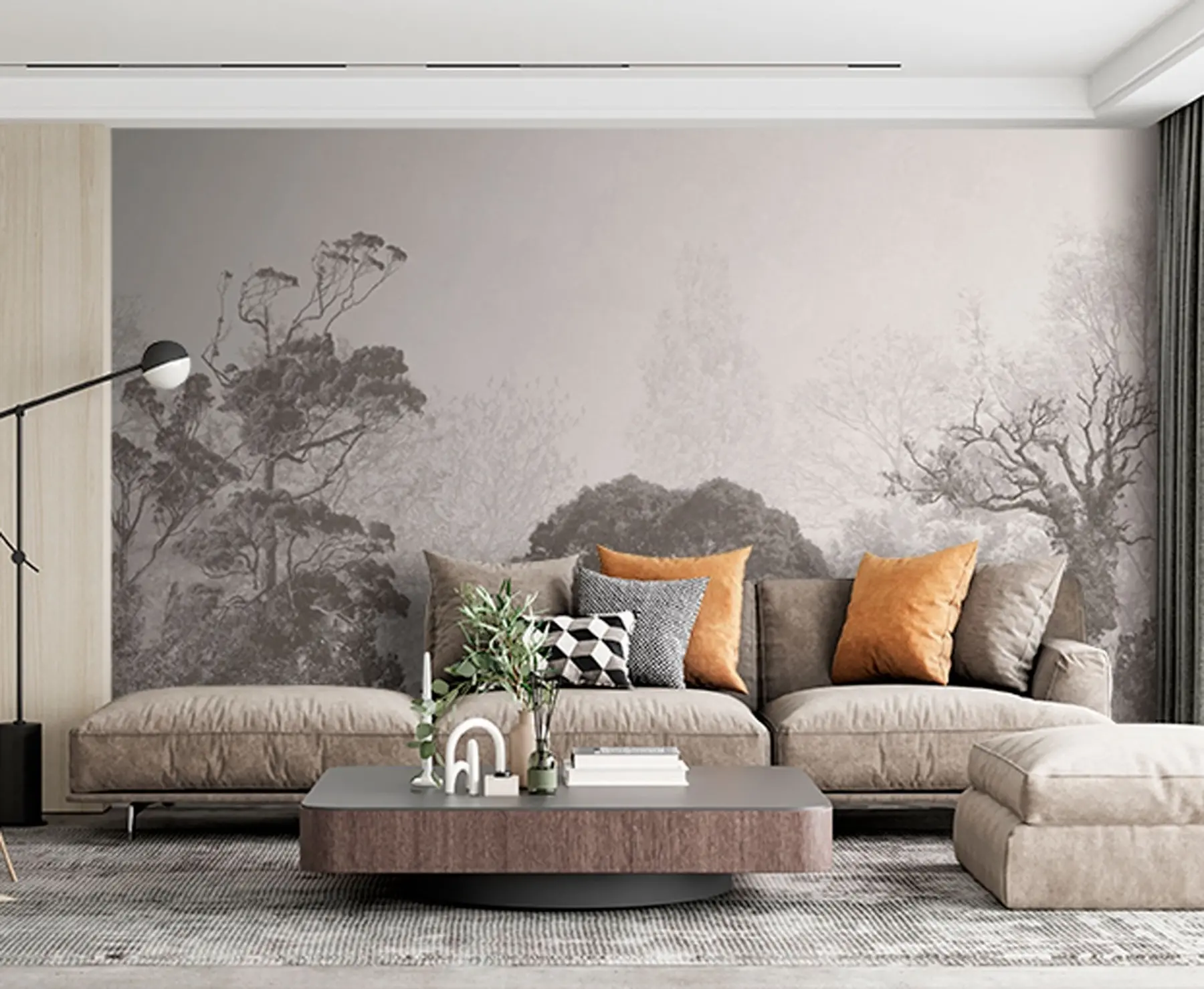 wall murals Дрвеће на позадини грунге u79824