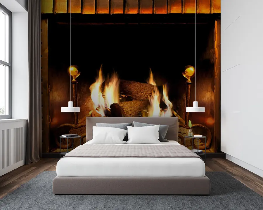 wall murals Горући камин u55934