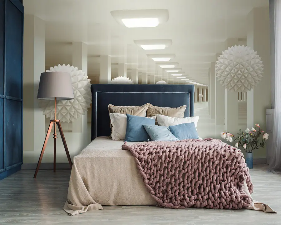 wall murals Зграда, осветљење и дрво u24296