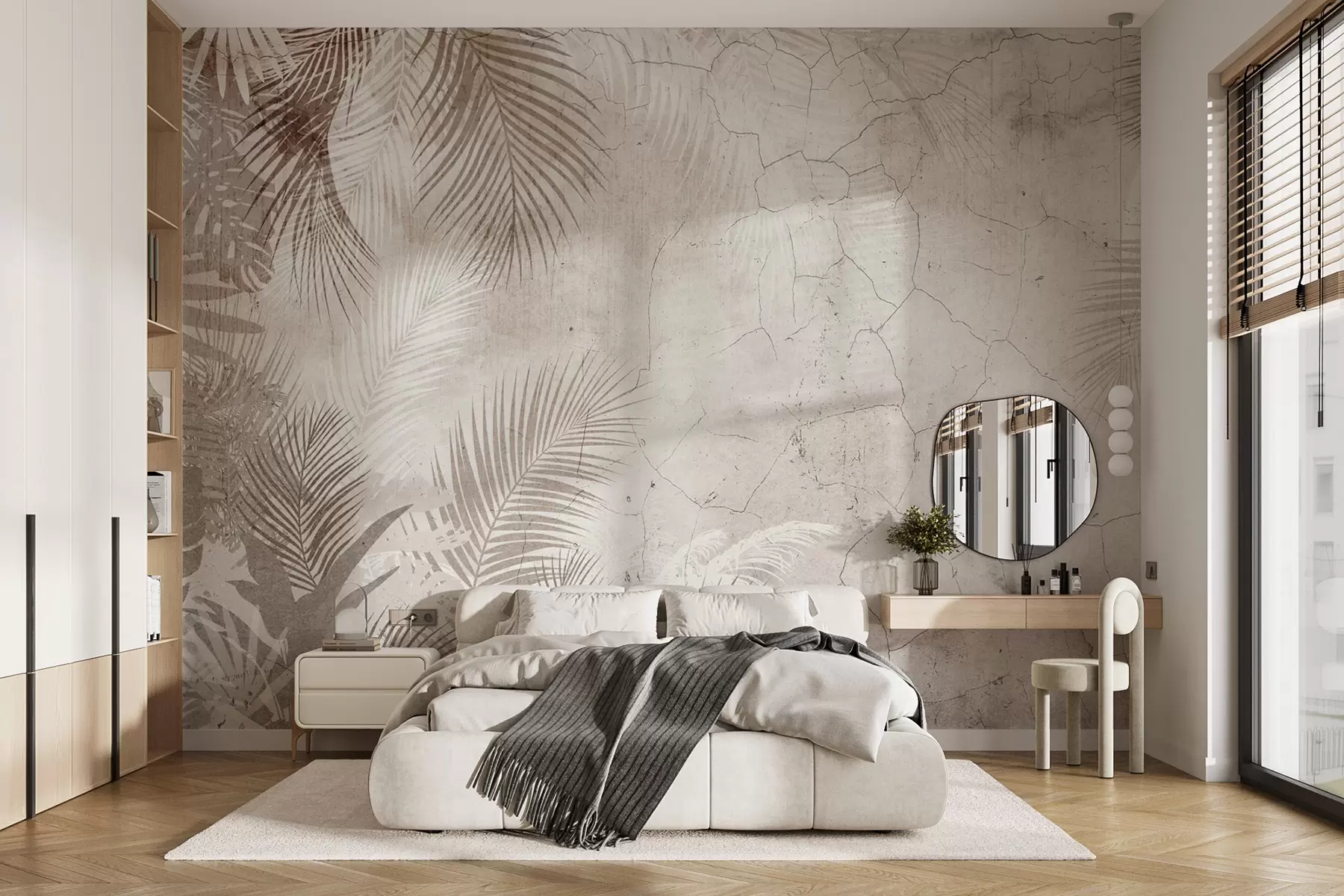 wall murals Гламурозни 3Д лишће у стилу Грунге u73583