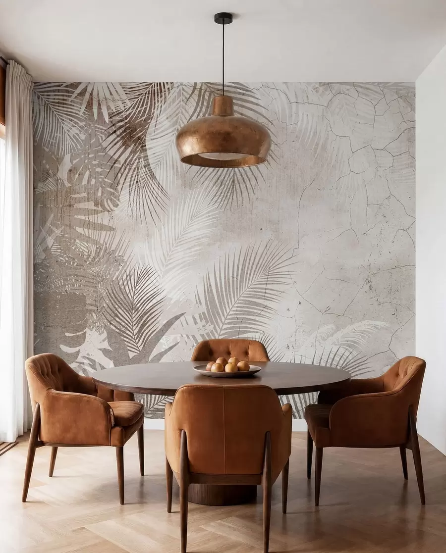 wall murals Гламурозни 3Д лишће у стилу Грунге u73583