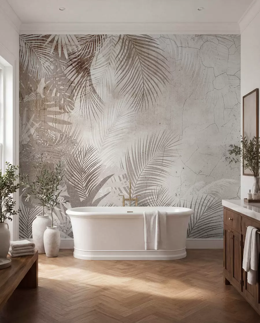 wall murals Гламурозни 3Д лишће у стилу Грунге u73583