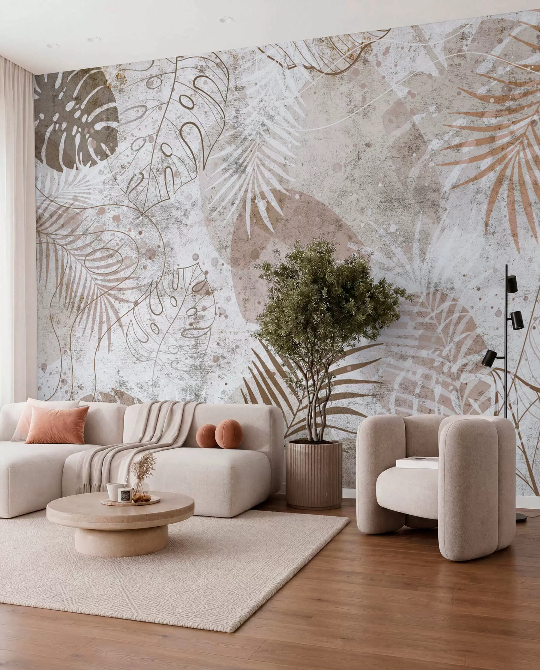 wall murals Urezani tropski listovi u73584