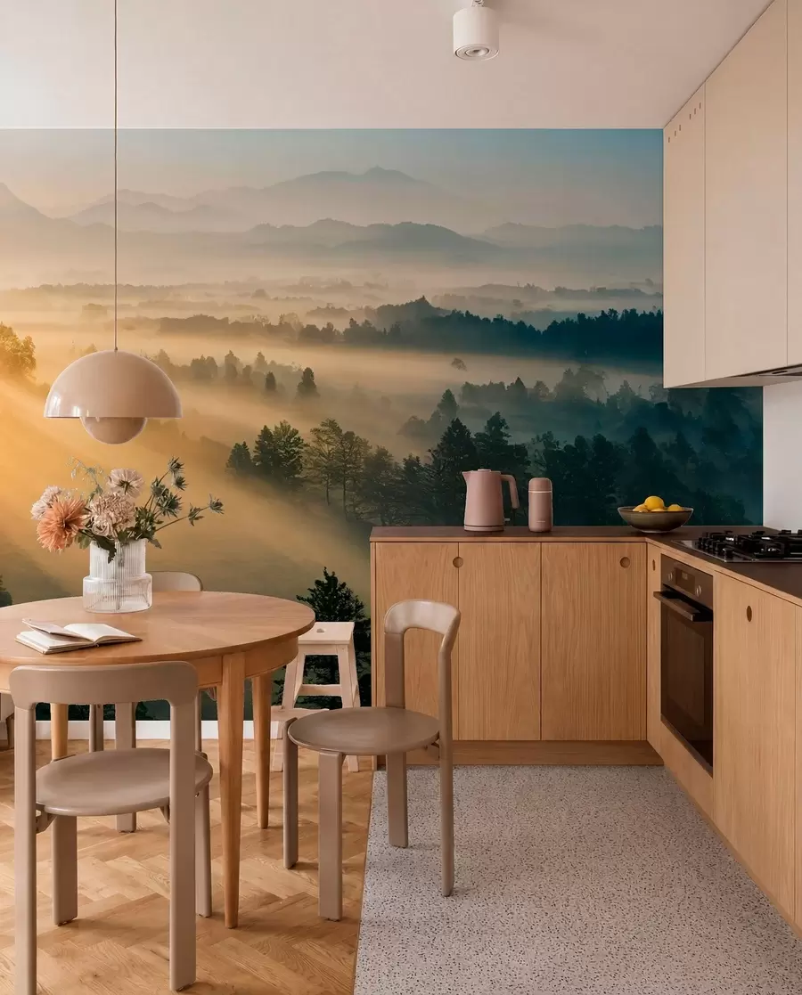 wall murals Зраци сунца и маглене шуме u73864
