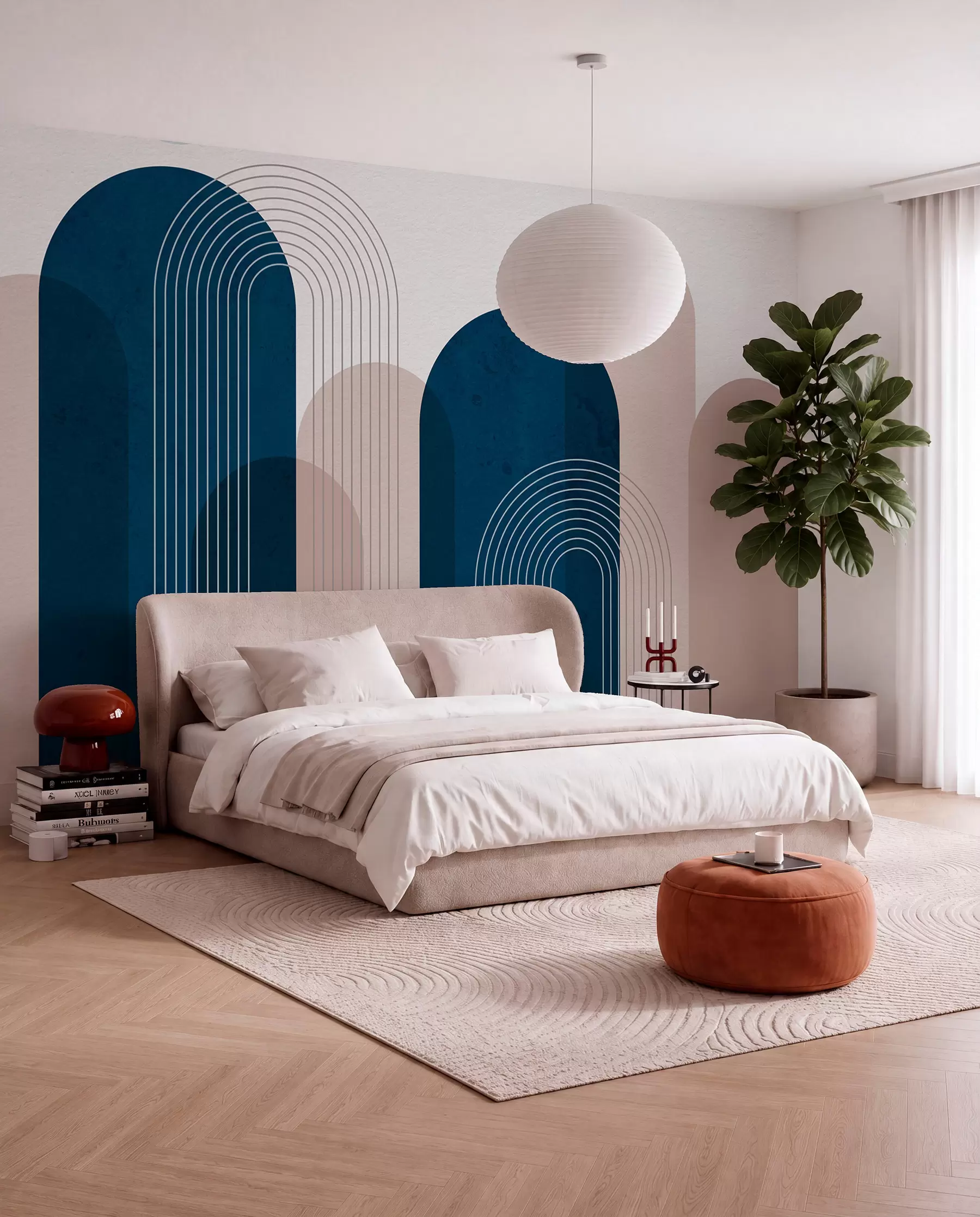 wall murals Ritam tamnoplavih lukova u73098