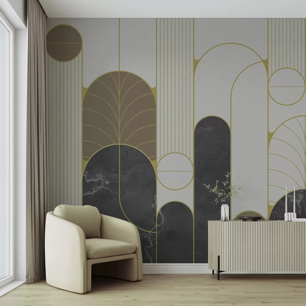 wall murals Лукови у стилу уметности Децо u73101