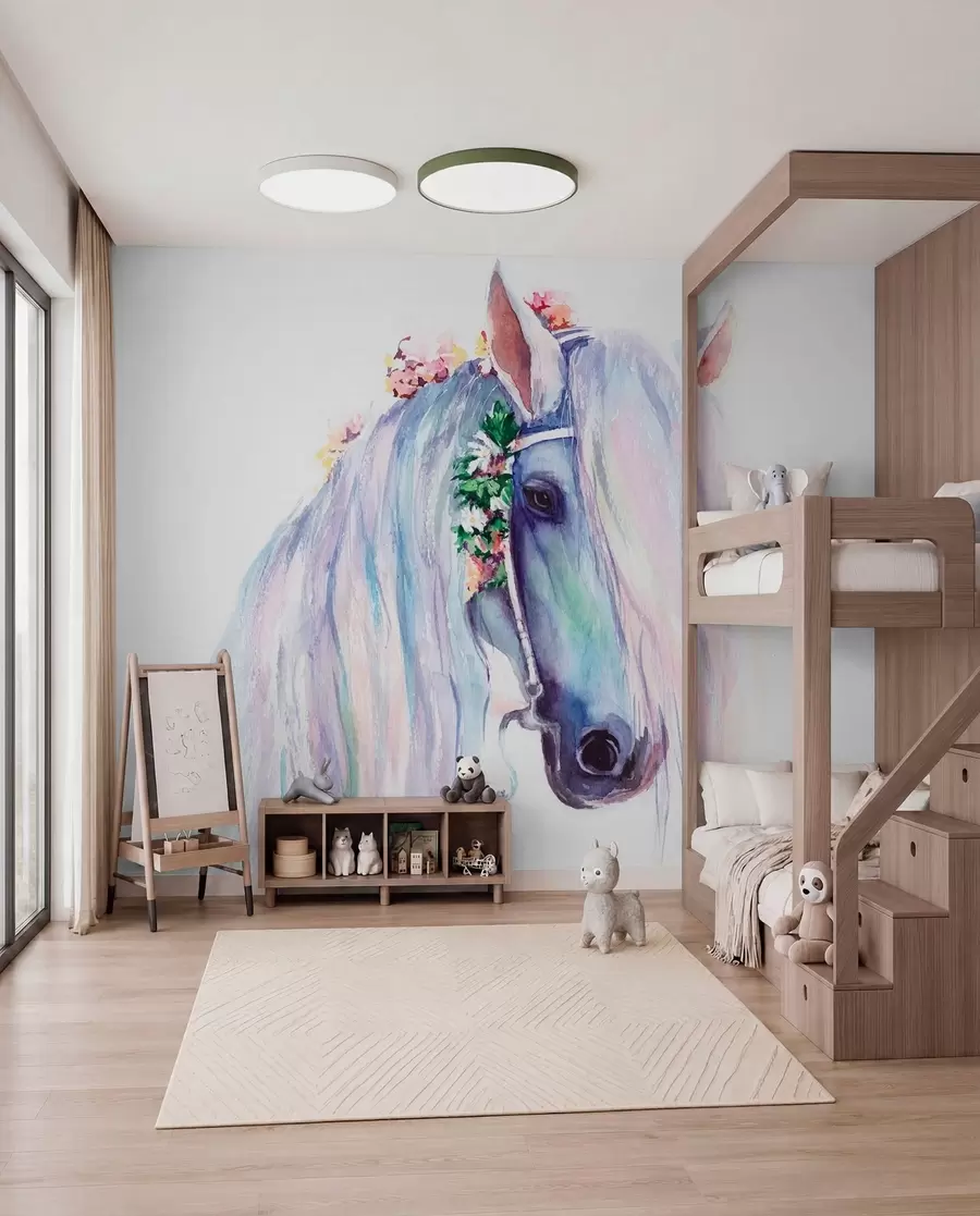 wall murals Konj s pastelnom grivom u93591