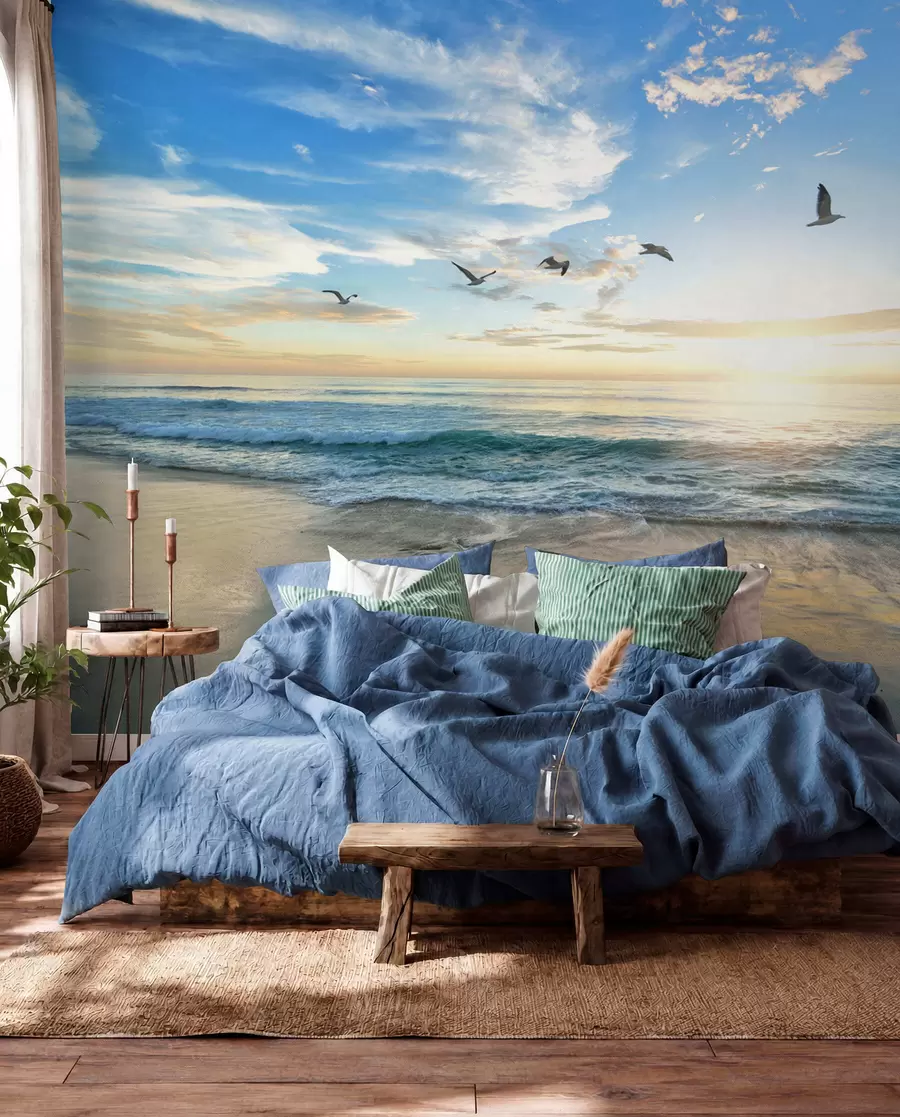 wall murals Galebovi u zoru u93607
