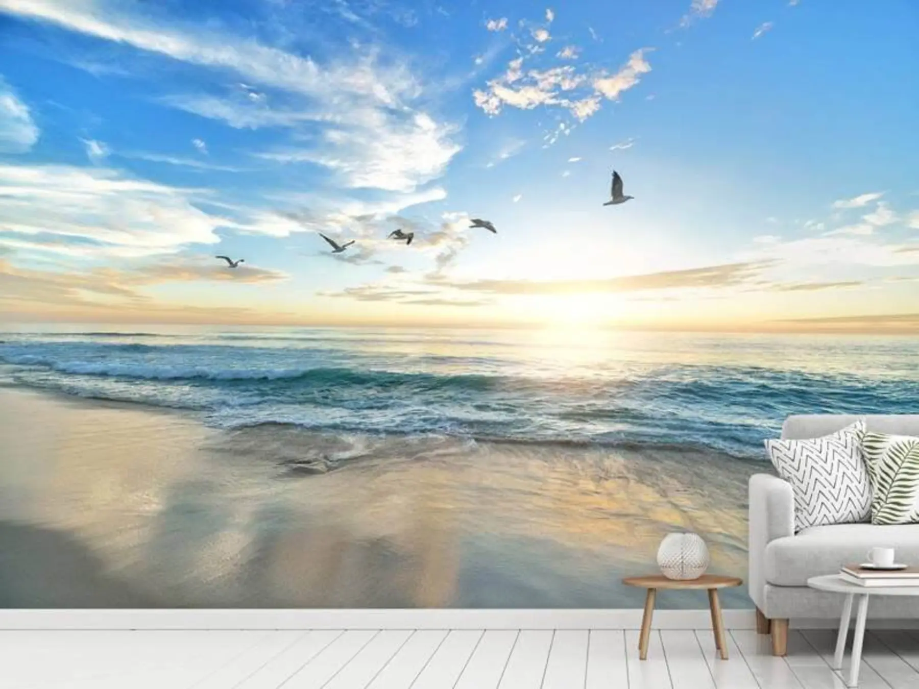 wall murals Галебови и море на изласку сунца u93607