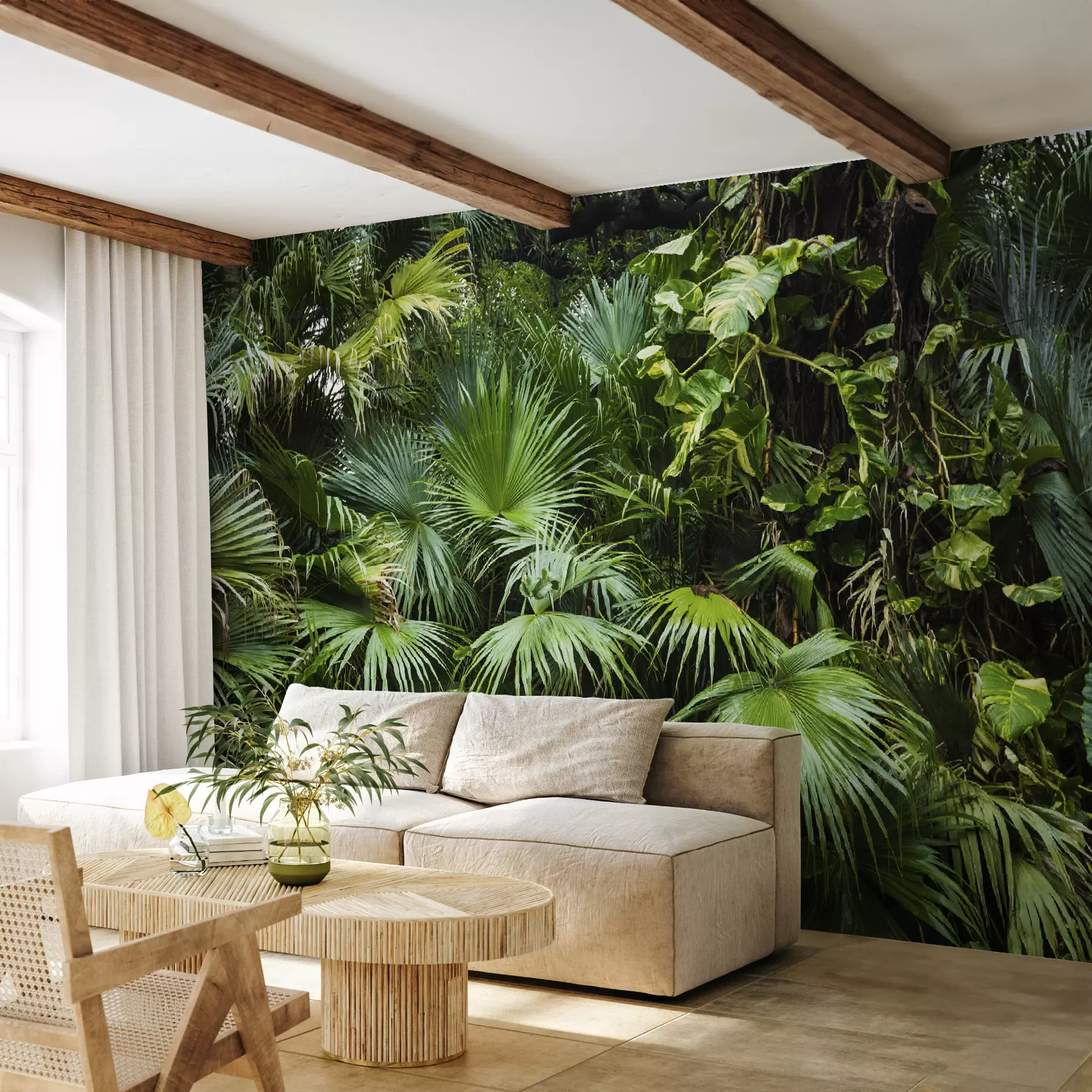 wall murals Влажни листови у џунгли u93616