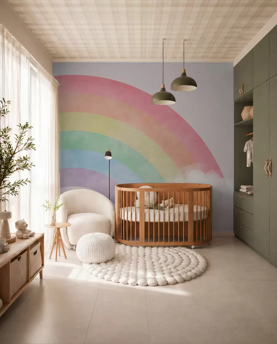 wall murals Duga kroz meke oblake u93619