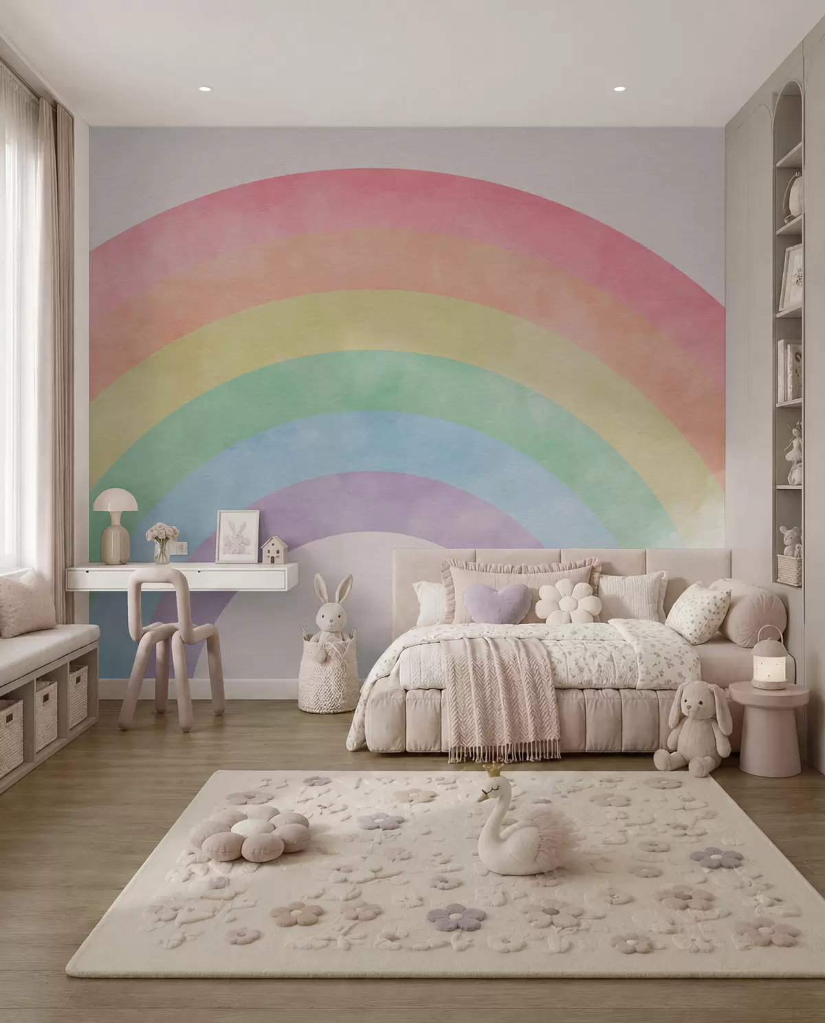 wall murals Duga kroz meke oblake u93619