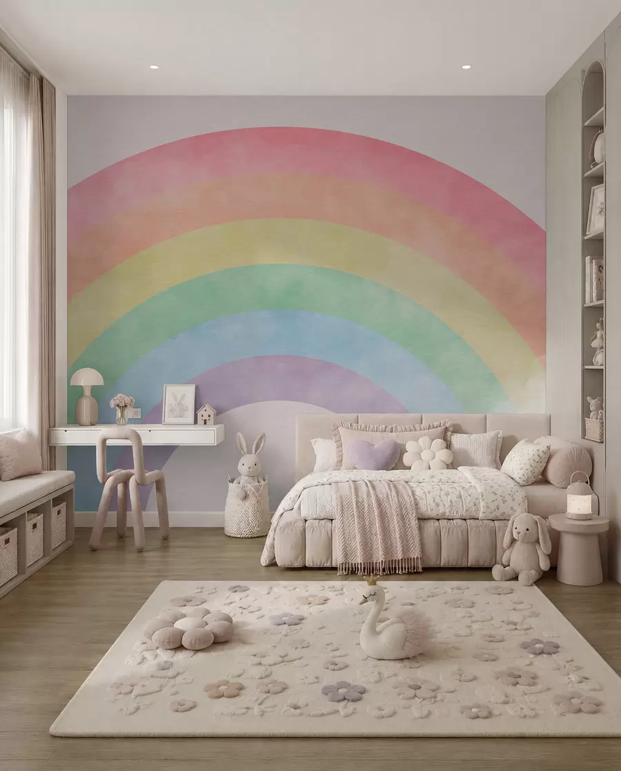 wall murals Duga kroz meke oblake u93619