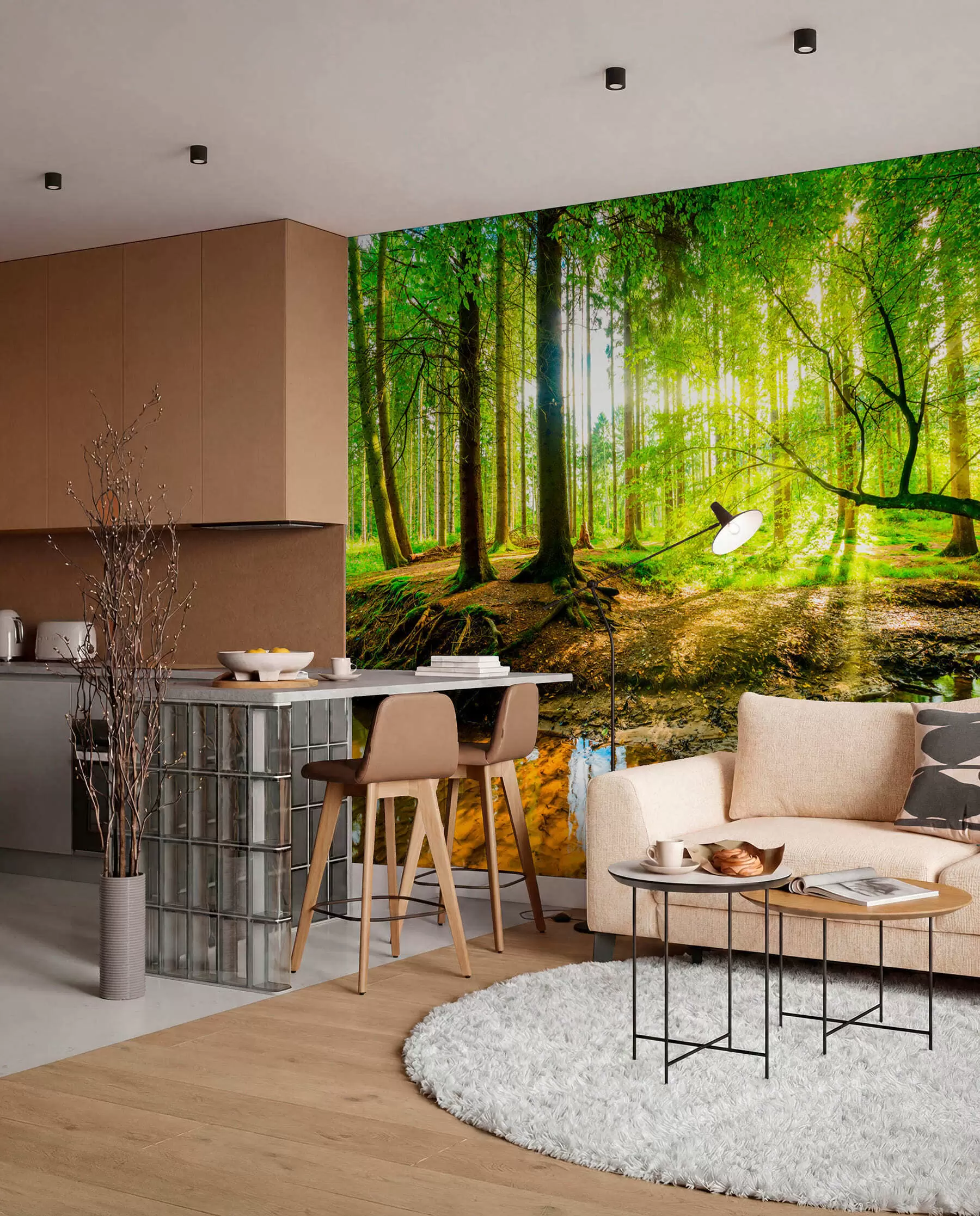 wall murals Šumski potok na suncu u93621