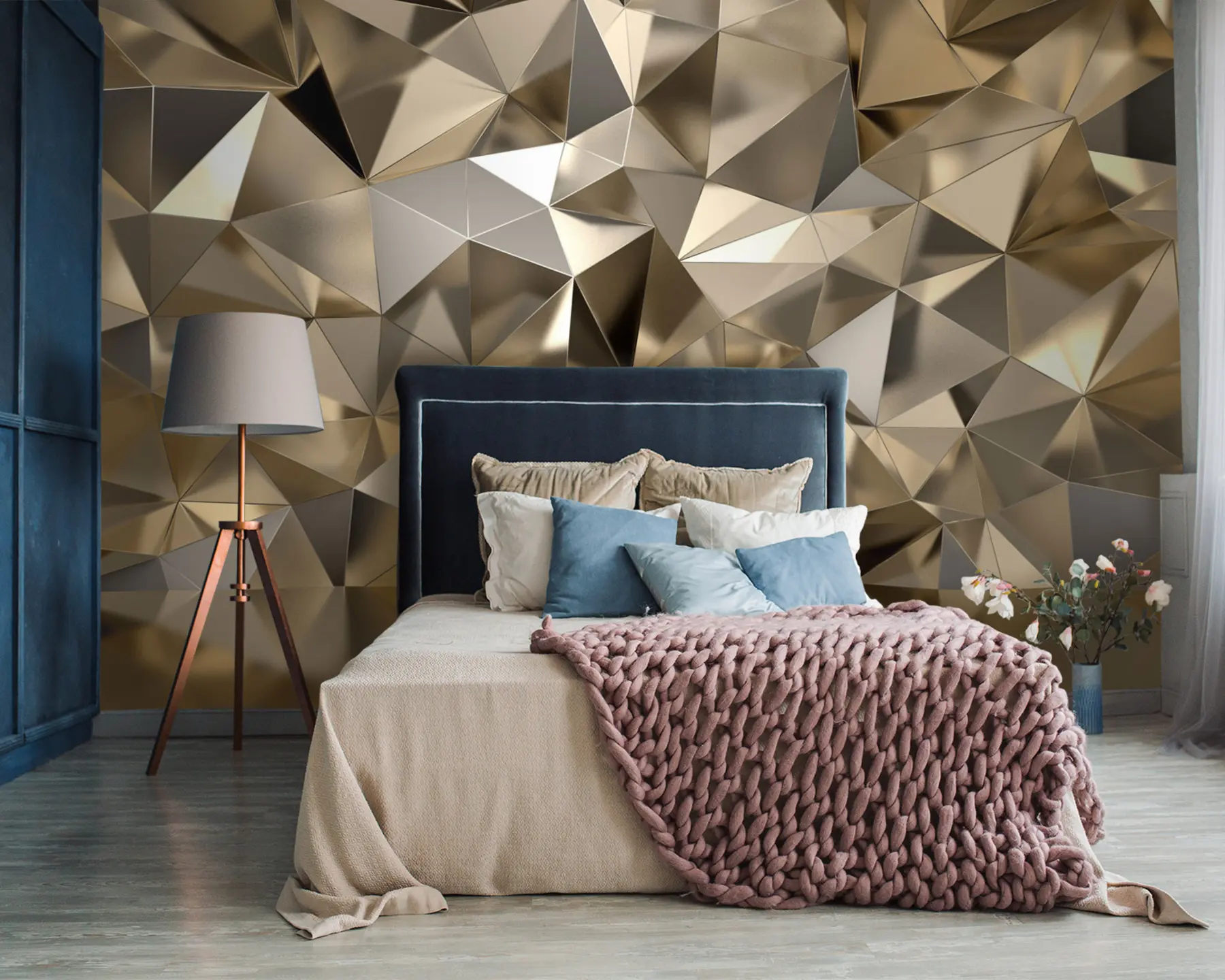 wall murals Браон, троугао и сива u93417