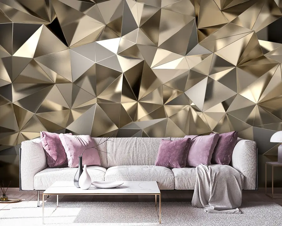 wall murals Браон, троугао и сива u93417