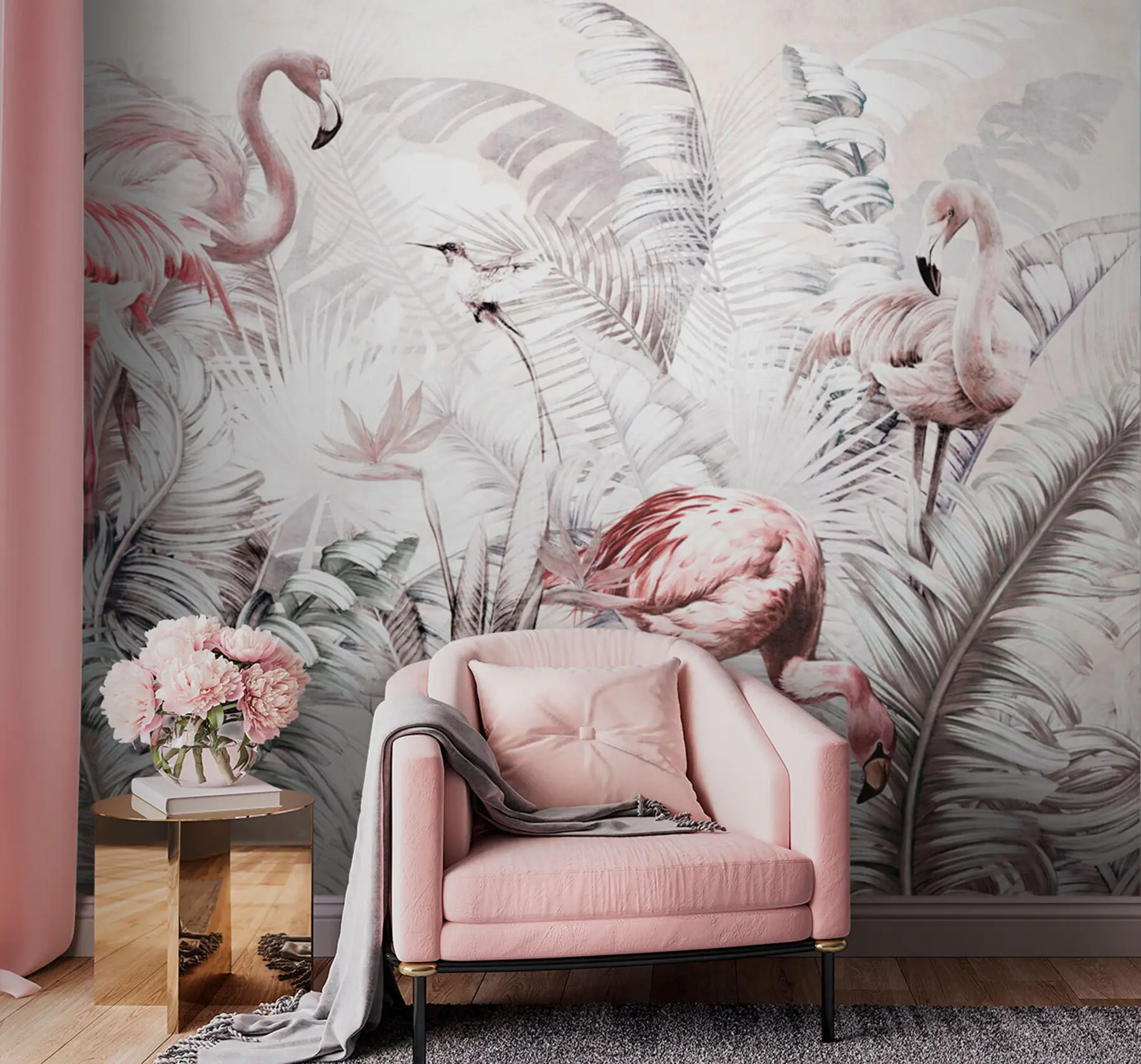 wall murals Фламингоси у тропима u73919