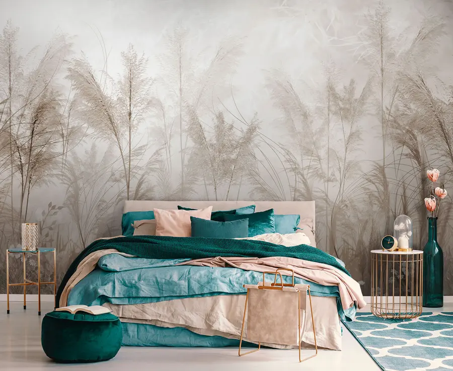wall murals Branches in the fog style boho u73981