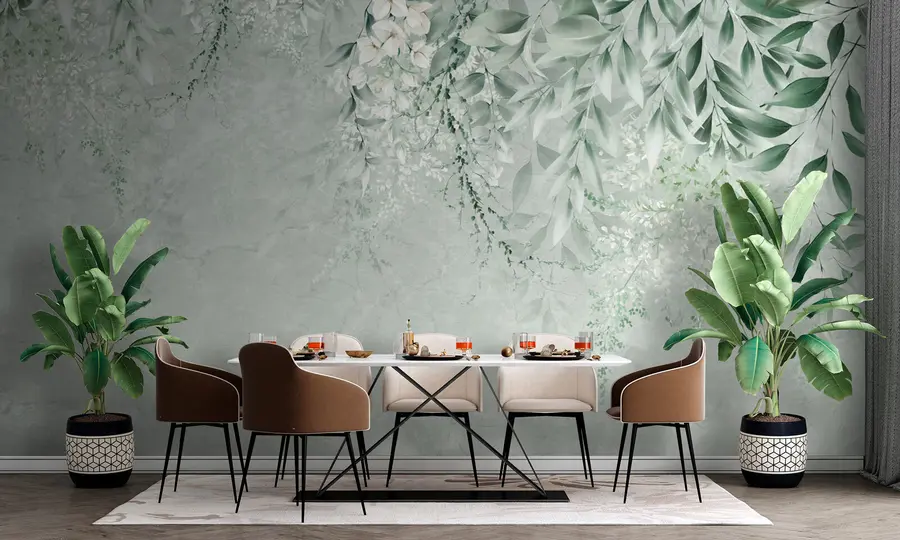 wall murals Ботаничко цвеће на мермеру u73982