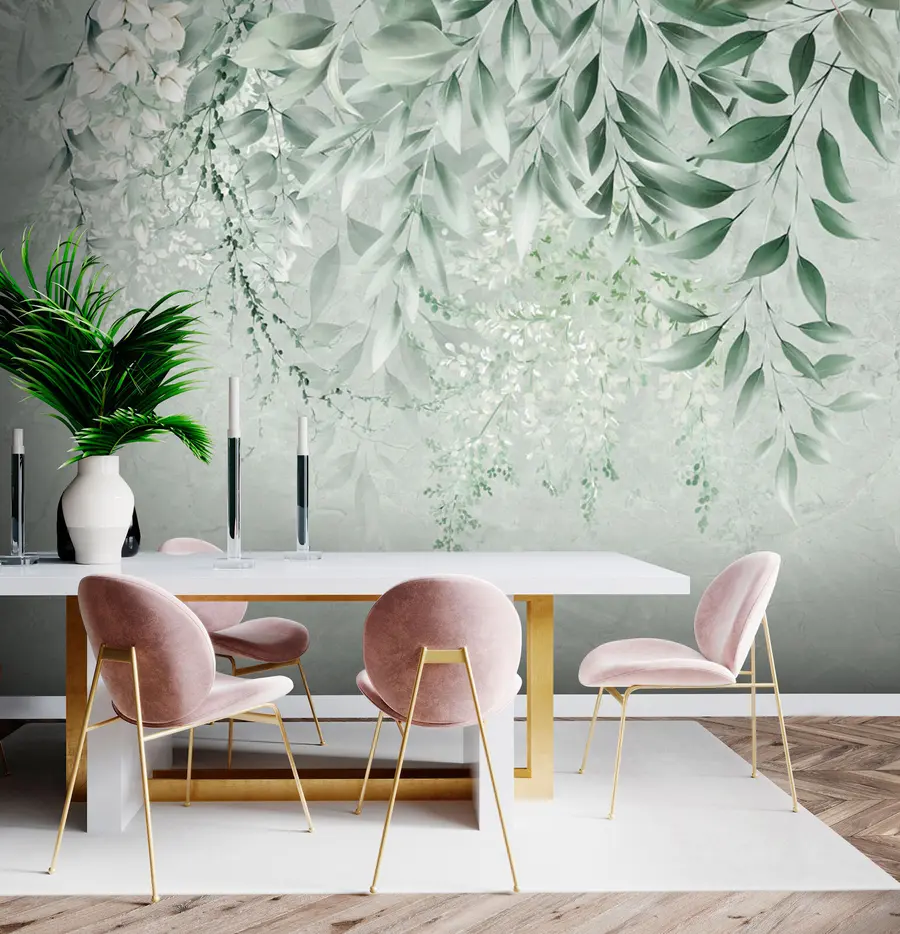 wall murals Ботаничко цвеће на мермеру u73982