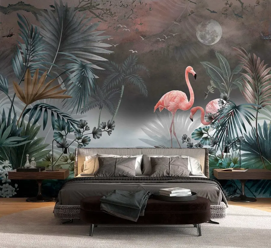 wall murals Фламинго и биљке u78601