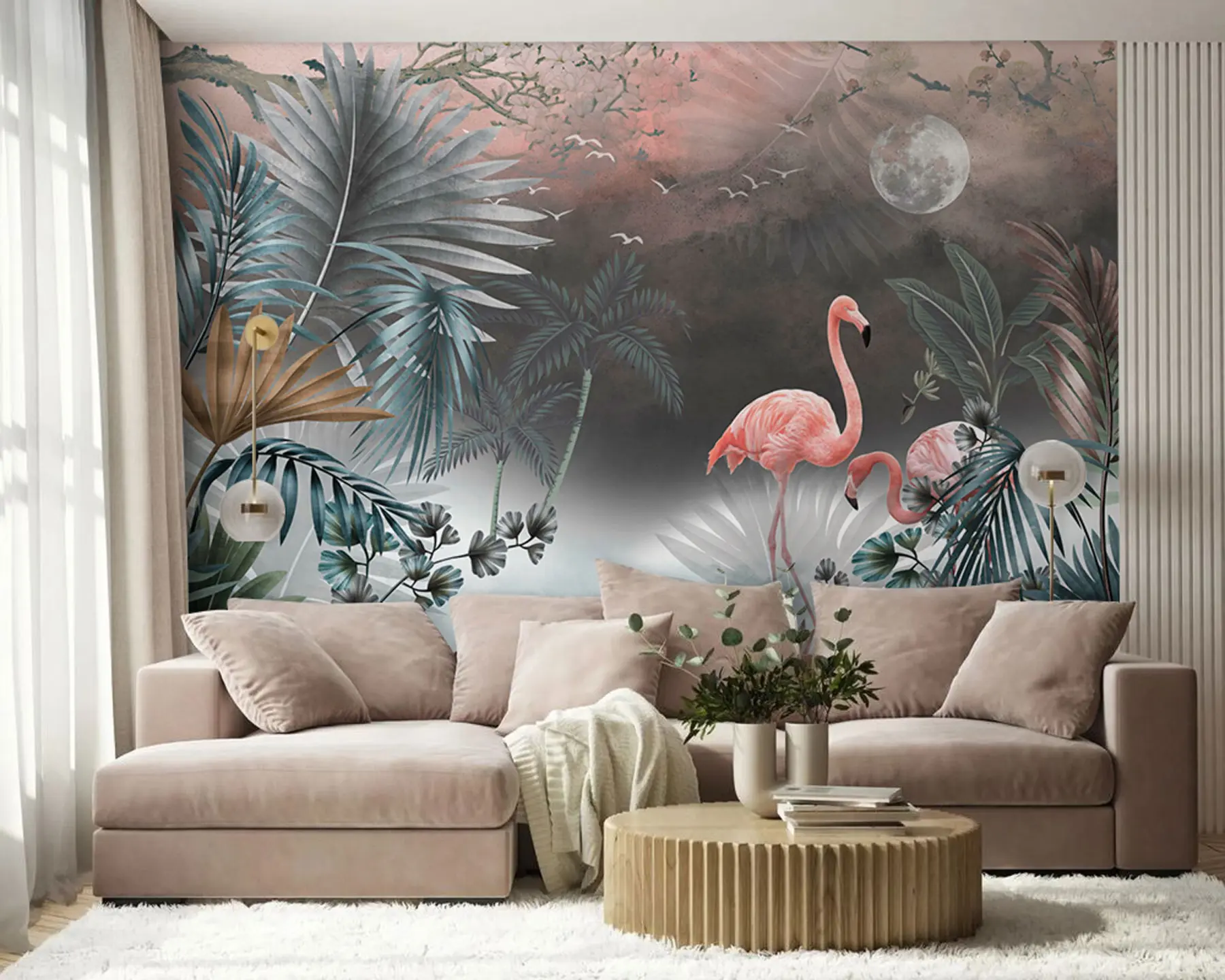 wall murals Фламинго и биљке u78601