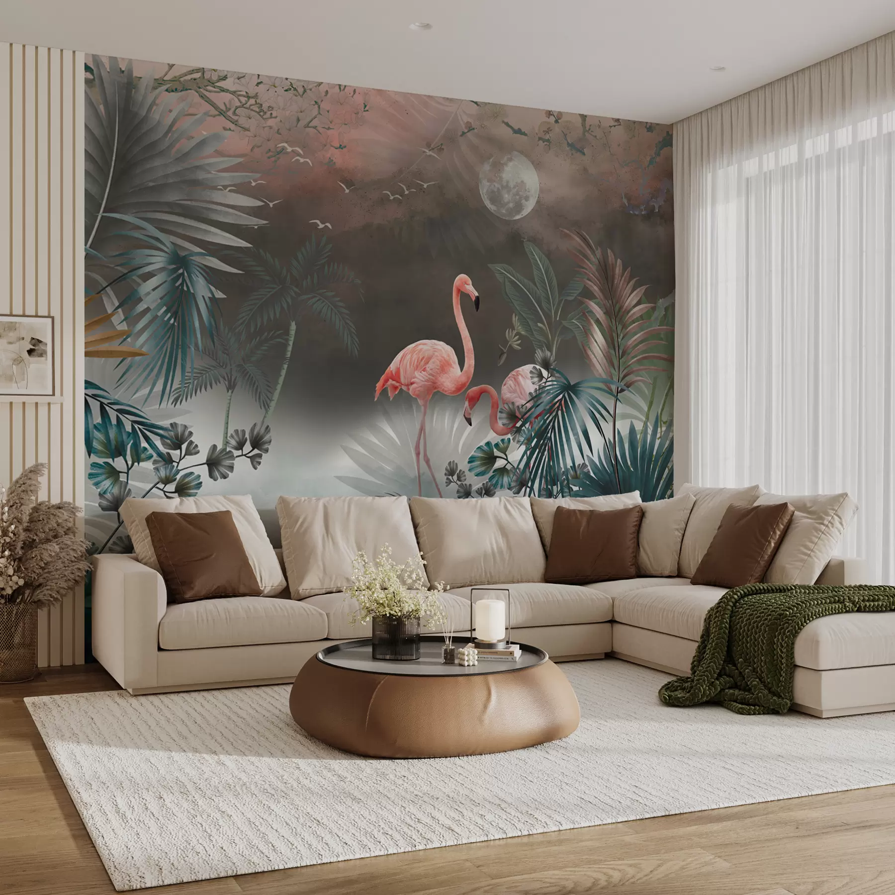 wall murals Фламинго и биљке u78601