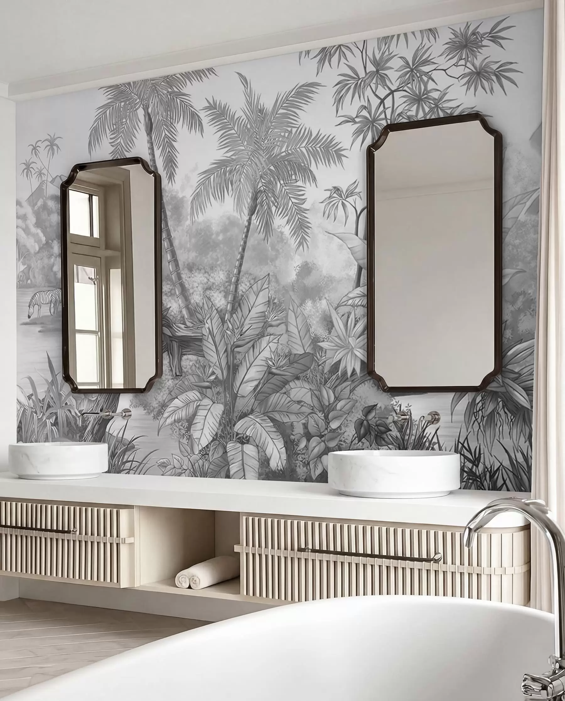 wall murals Црно-бели тропи u59039