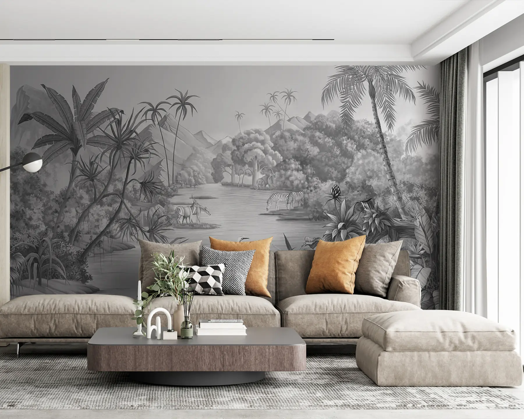 wall murals Црно-бели тропи u59040