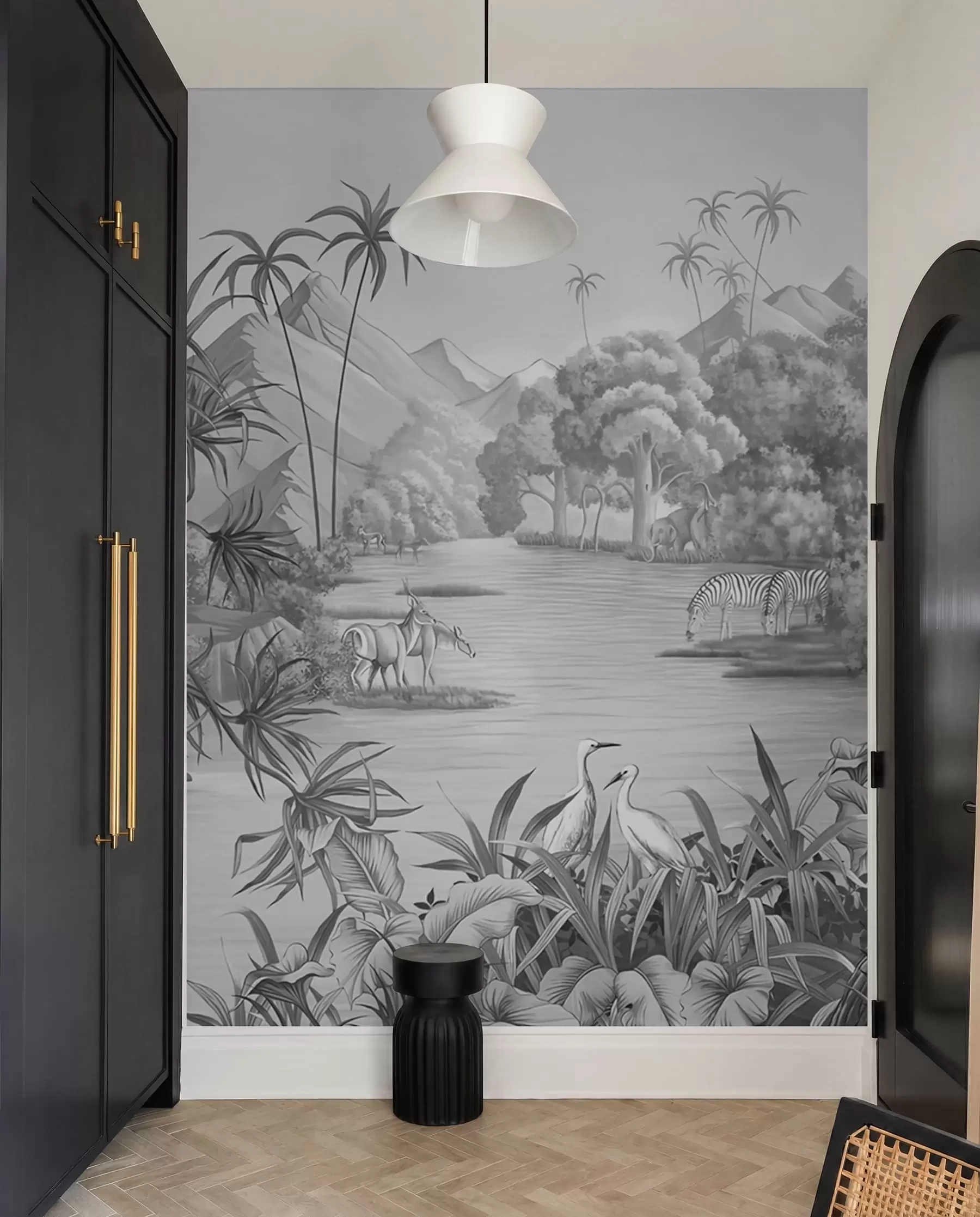 wall murals Црно-бели тропи u59040