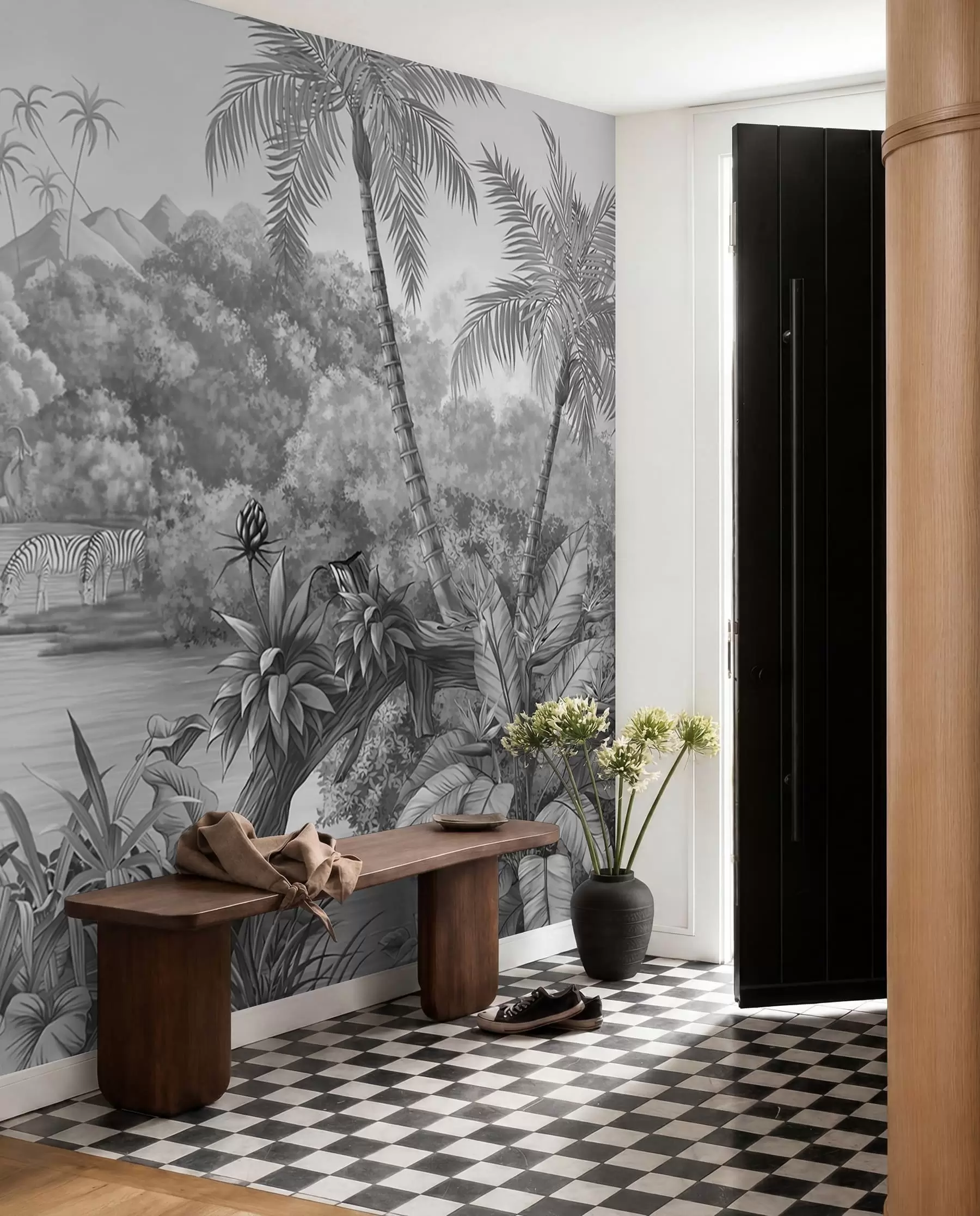 wall murals Црно-бели тропи u59040