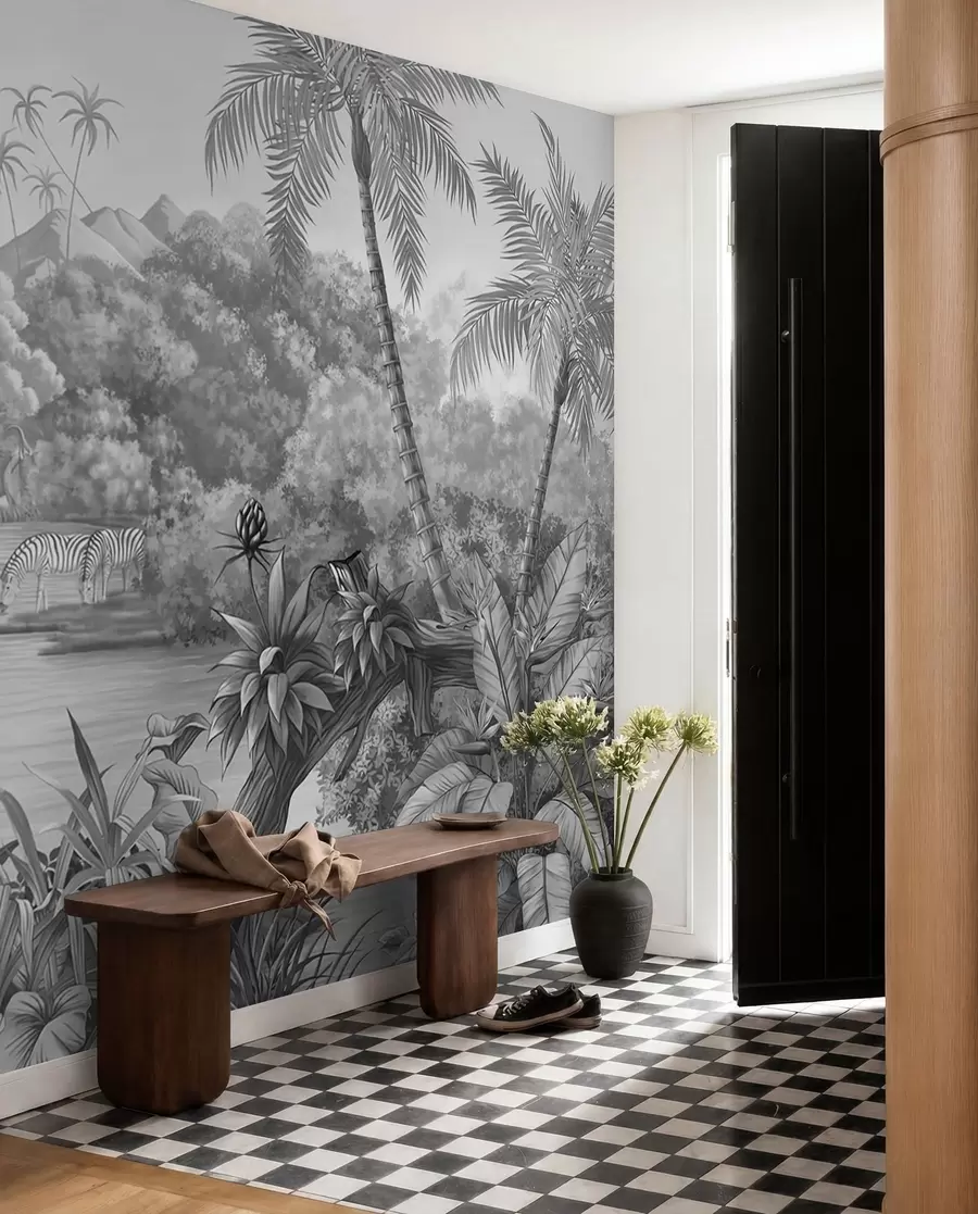 wall murals Црно-бели тропи u59040