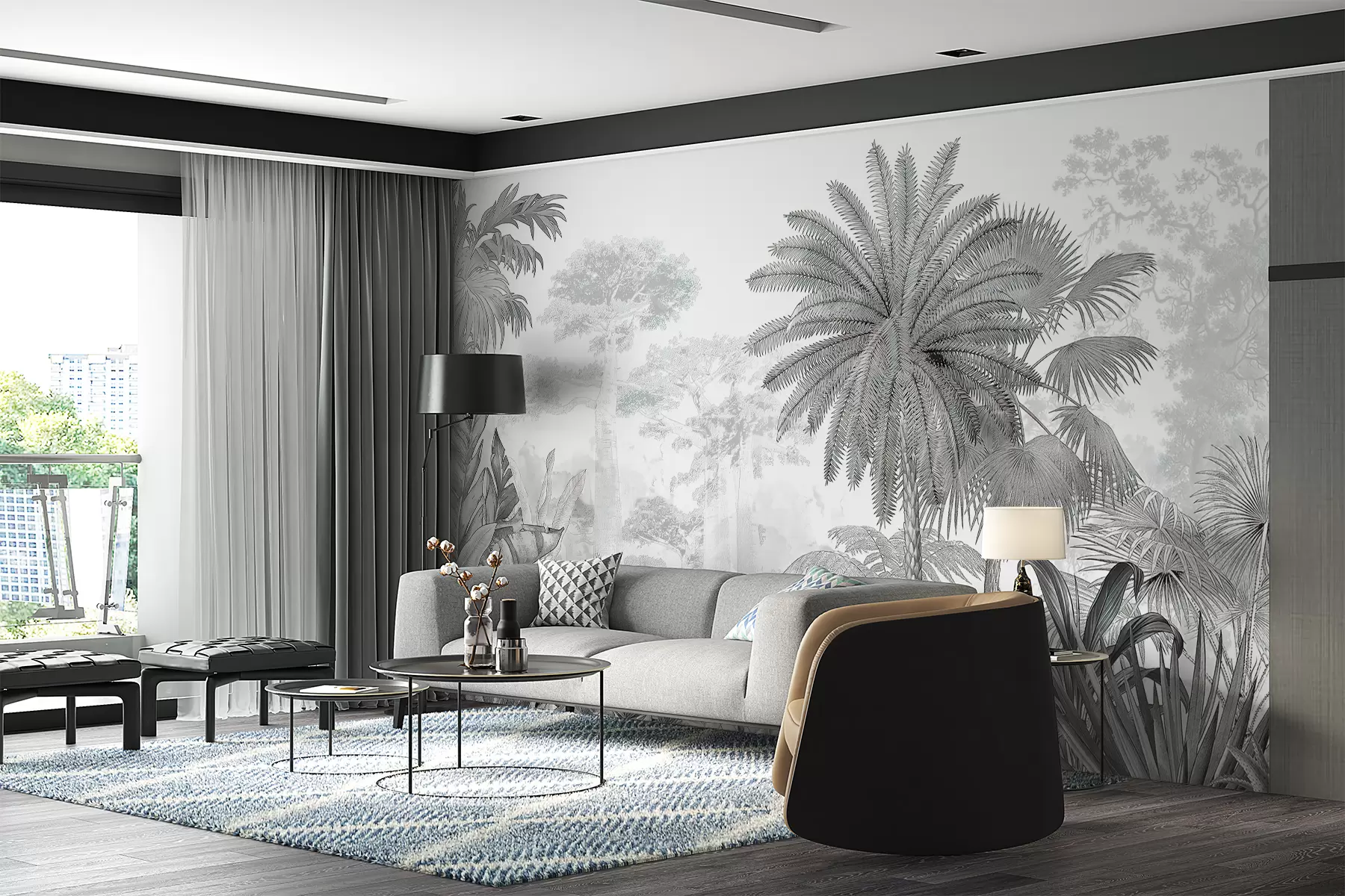 wall murals Тропицс. Цртање мастила u59041