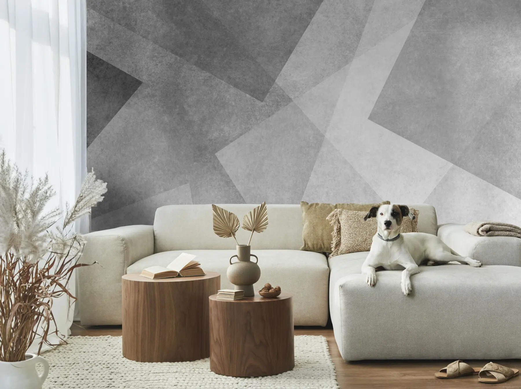 wall murals Геометријска апстракција сиве боје u74057