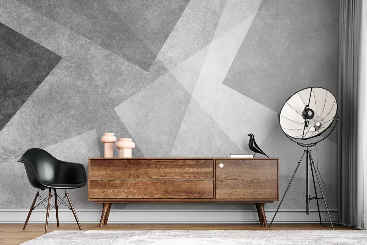 wall murals Геометријска апстракција сиве боје u74057